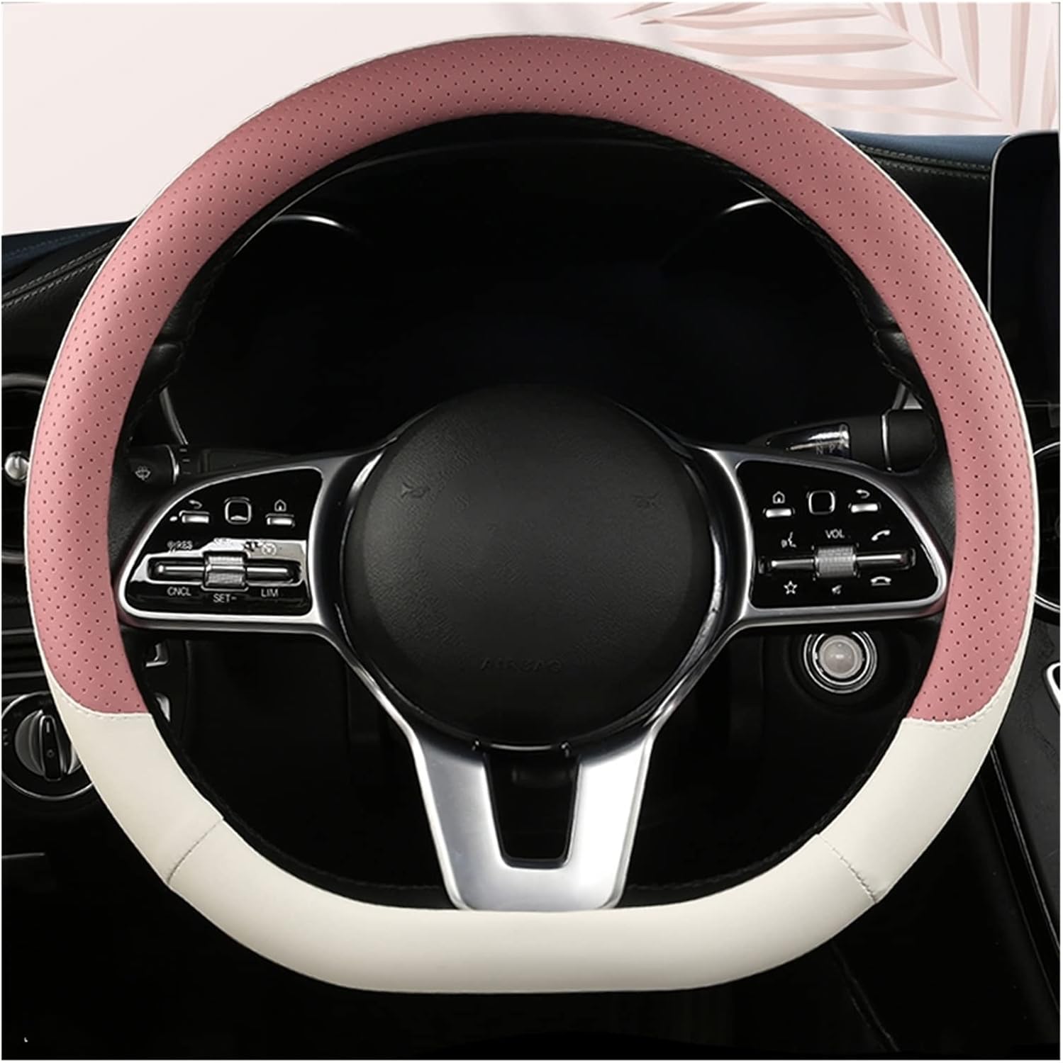 Car Steering Wheel Cover Set Car Steering Wheel Cover D Type Ultra-Thin Leather Soft Skin-Friendly Car Interior Gift (Color : 11#)
