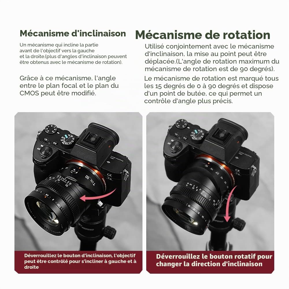 TTartisan 50mm F1.4 Objectif inclinable, Compatible avec Les appareils Photo sans Miroir Canon à Monture RF EOS-R RP R5 R6 R6II