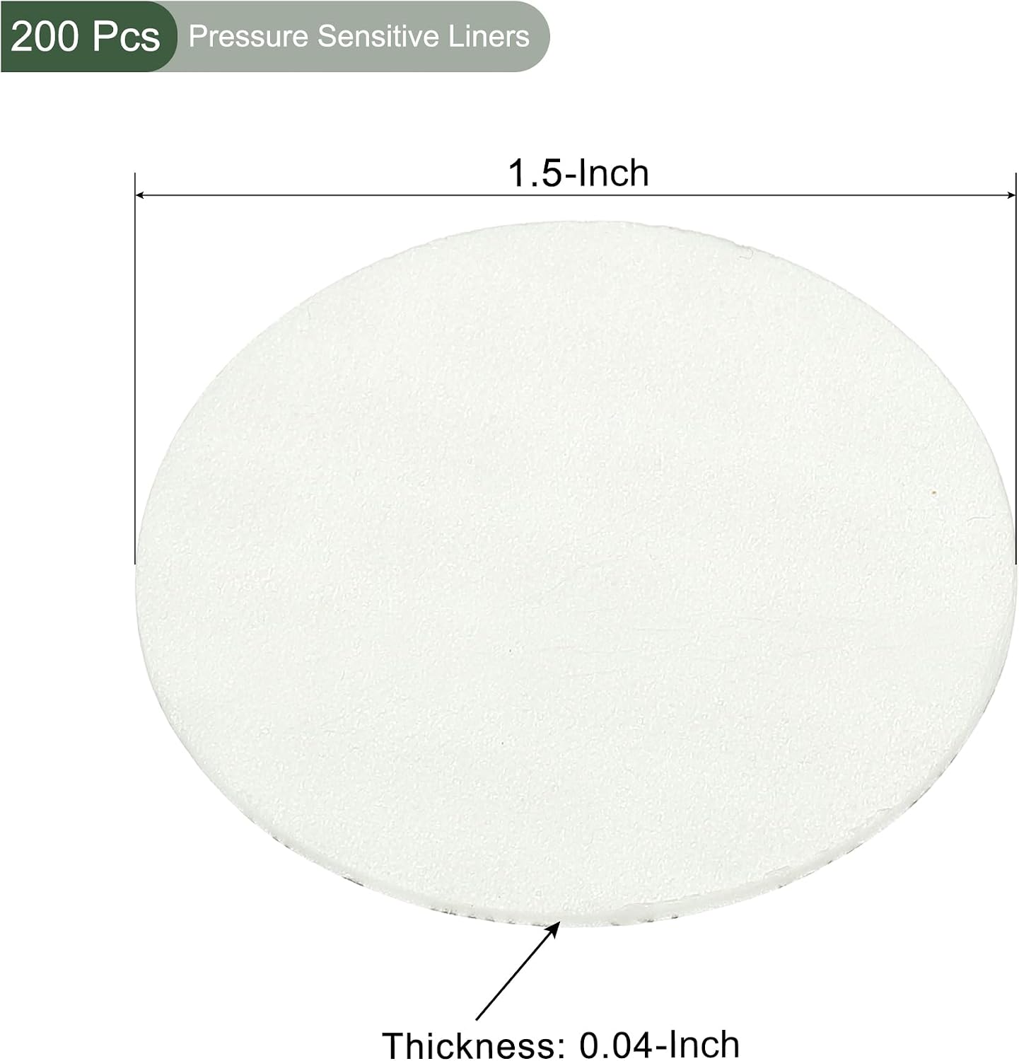 YOKIVE 200 Pcs Foam Lid Liners, PS Tamper Pressure Sensitive Liners, Great for Bottle Cap Sealing (White, 1.5")