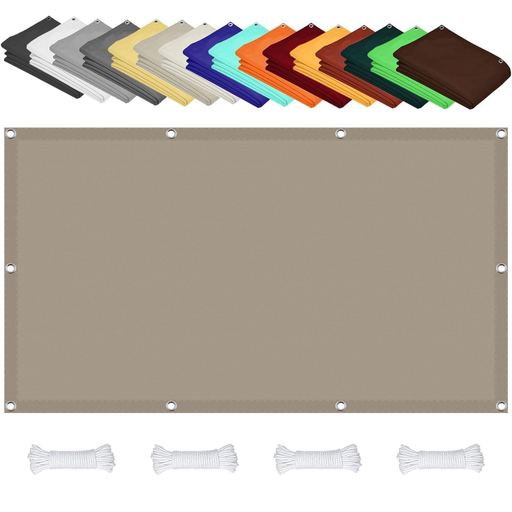 Tissu d'ombrage pour patio et terrasse extérieure 1.9x5 m coloris taupe