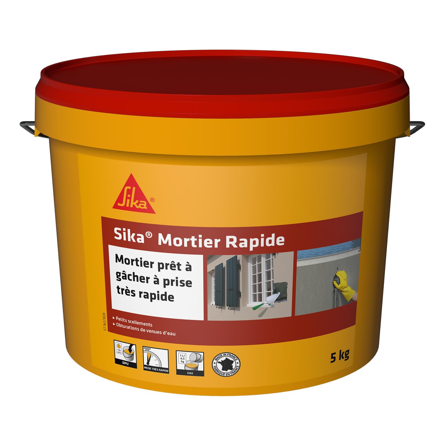SIKA Mortier rapide - Multi-supports, prêt à gâcher, prise ultra-rapide (5 kg)