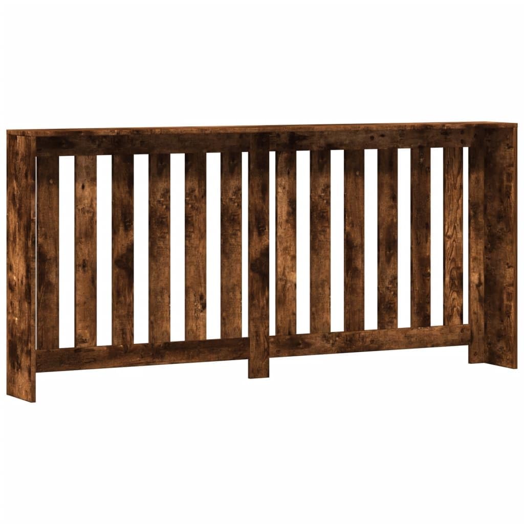 Mangloder - Copertura per termosifoni, in legno di rovere affumicato, 175 x 20 x 82 cm, accessorio per termosifoni con valvola termostatica, regolatore, supporto e fissaggio, moderna copertura per