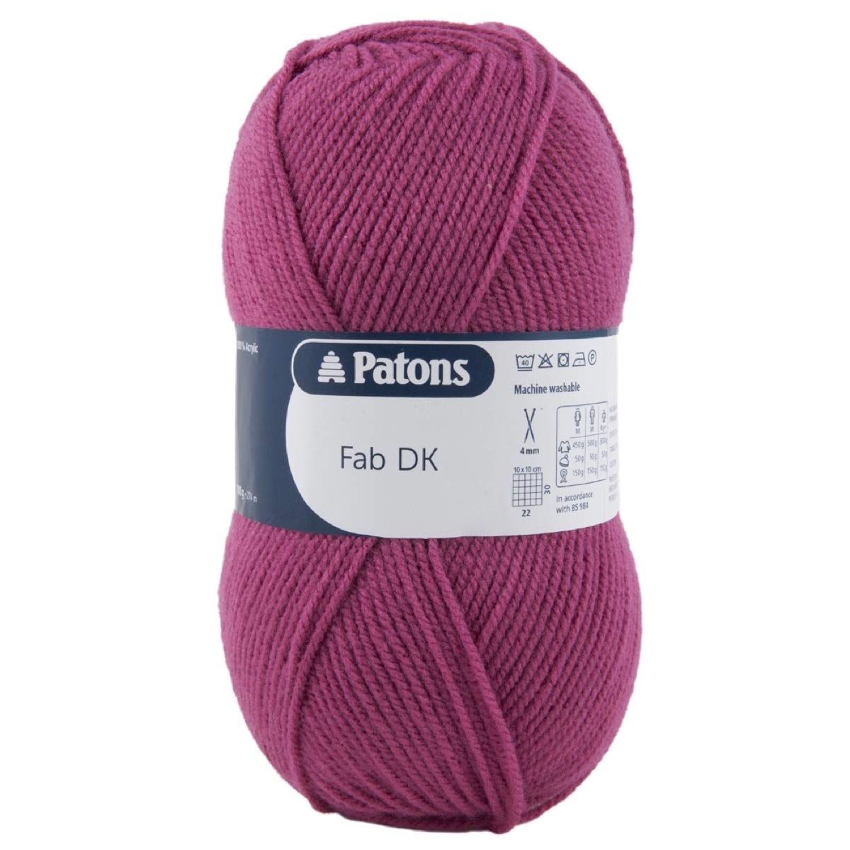 Patons Fab DK Kitting/Crochet Yarn Double Knitting Wool 100g Balls and 100% Acrylic Machine Washable & Tumble Dry Yarn - 44 Colours in The Range - Colour 2340 - Strawberry - 10 x 100g Balls — image 1