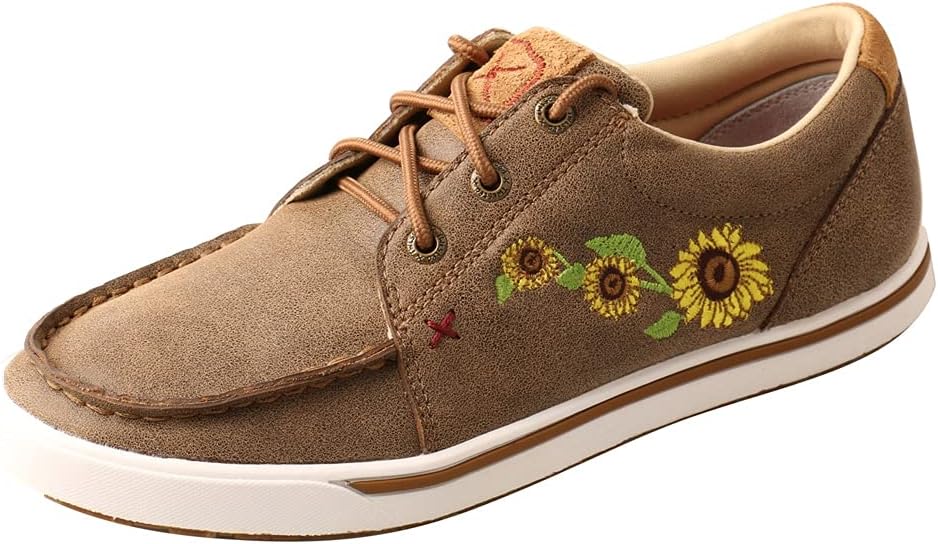 Twisted X Women's Kicks with ecoTweed Lining - Full-Grain Leather Fabric with Fashionable Textile Design - Slip-On Hooey Lopers Designed with ecoTweed Lining, 9 M Bomber &