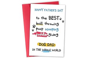 Funny Dog Dad Gifts - Happy Father's Day Card for Dog Dad