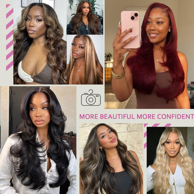Chocolate Brown Human Hair Wig 13X4 Straight Lace Front Wigs Human Hair 180 Density HD Frontal Wigs Pre Plucked Glueless Brown Lace Front Wig for Women 26 Inch