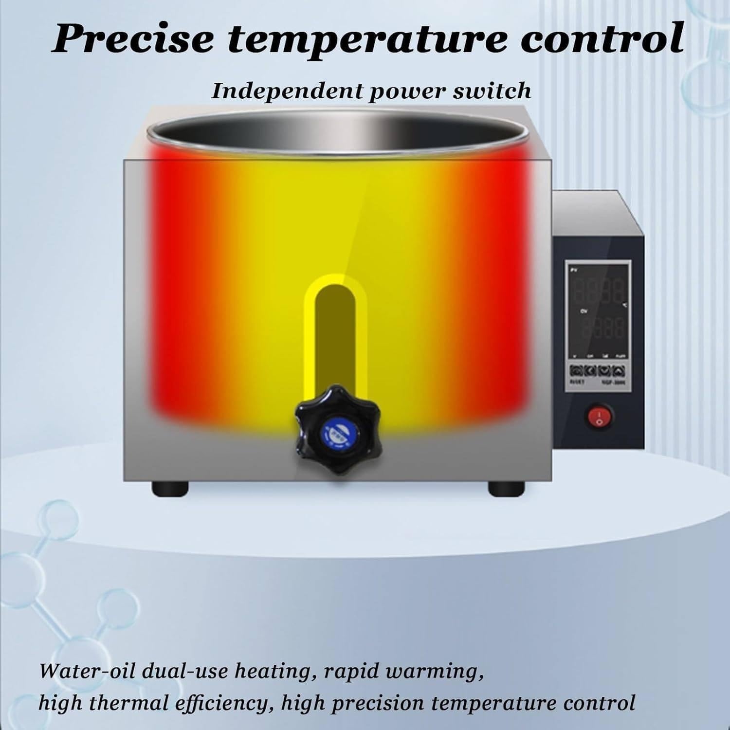 Laborwasserbad mit digitaler Heizung und präziser Temperaturregelung, Edelstahlauskleidung, für wissenschaftliche Experimente und Probenvorbereitung
