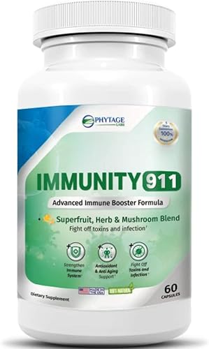 Suplemento Immunity 911 - con ingredientes naturales como cúrcuma, vitamina C, B6, E, zinc - Soporte inmunológico de alta potencia -60 cápsulas