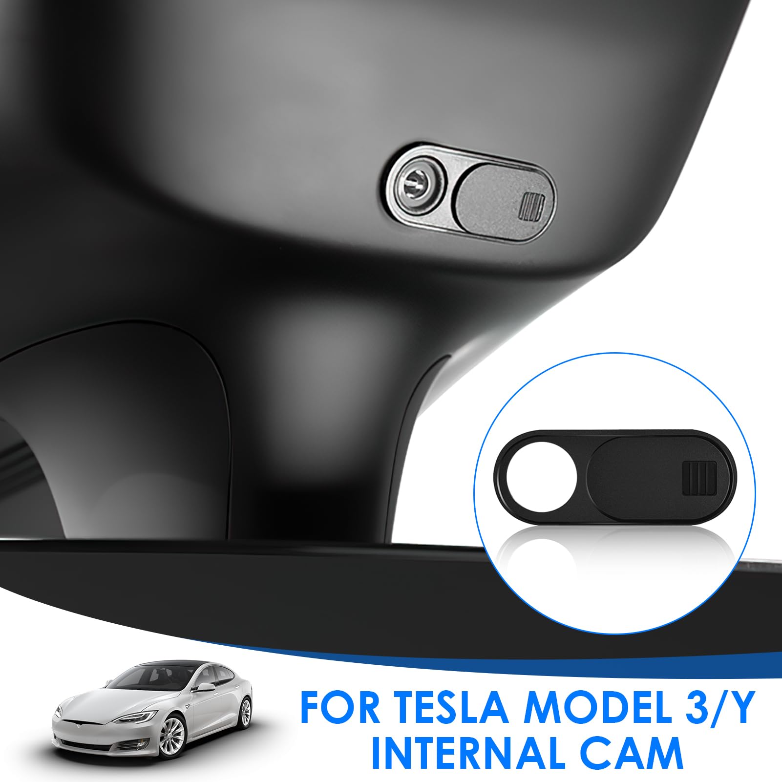 9 Pezzi Copri Webcam, Webcam Cover Tesla Copri Webcam PC Portatile Copri Telecamera Copertura Webcam Slider Accessori per Tesla Model 3/Y, Laptop, Smartphones, Mac, Tablet Nero