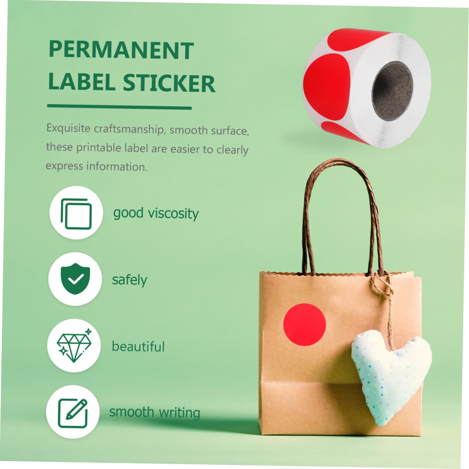 NUOBESTY 3rotoli Etichette Adesive Stickers Termici Stampabili Per Etichette Superficie Scrivibile e Adesivo Per Organizzazione e Spedizioni