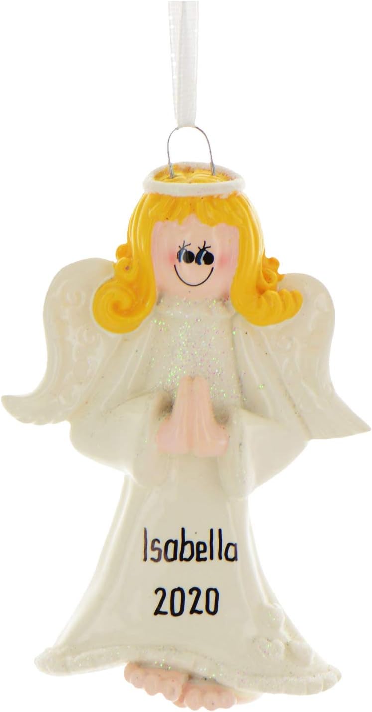 Adorno de ángel rubio personalizado 2023