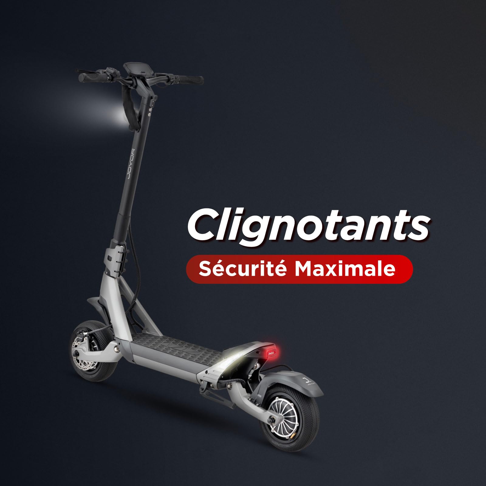 Joyor LuxeRider Trottinette électrique adulte, pliable, deux moteurs de 1200W, batterie de 52V 21AH, autonomie de 55-60km, roues pneumatiques de 25,4x8,9cm, charge maximale 150KG, double suspension