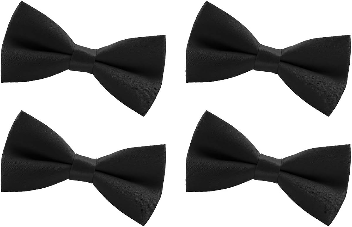 wirarpa Men's Classic Pre-tied Bow Ties Clip On Formal Solid Tuxedo Adjustable Bowtie Wedding Christmas Packs