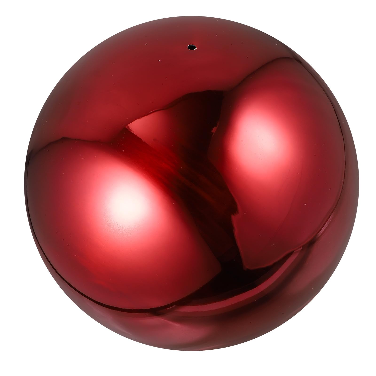 Boule de jardin en acier inoxydable rouge miroir Jojofuny pour decoration exterieure