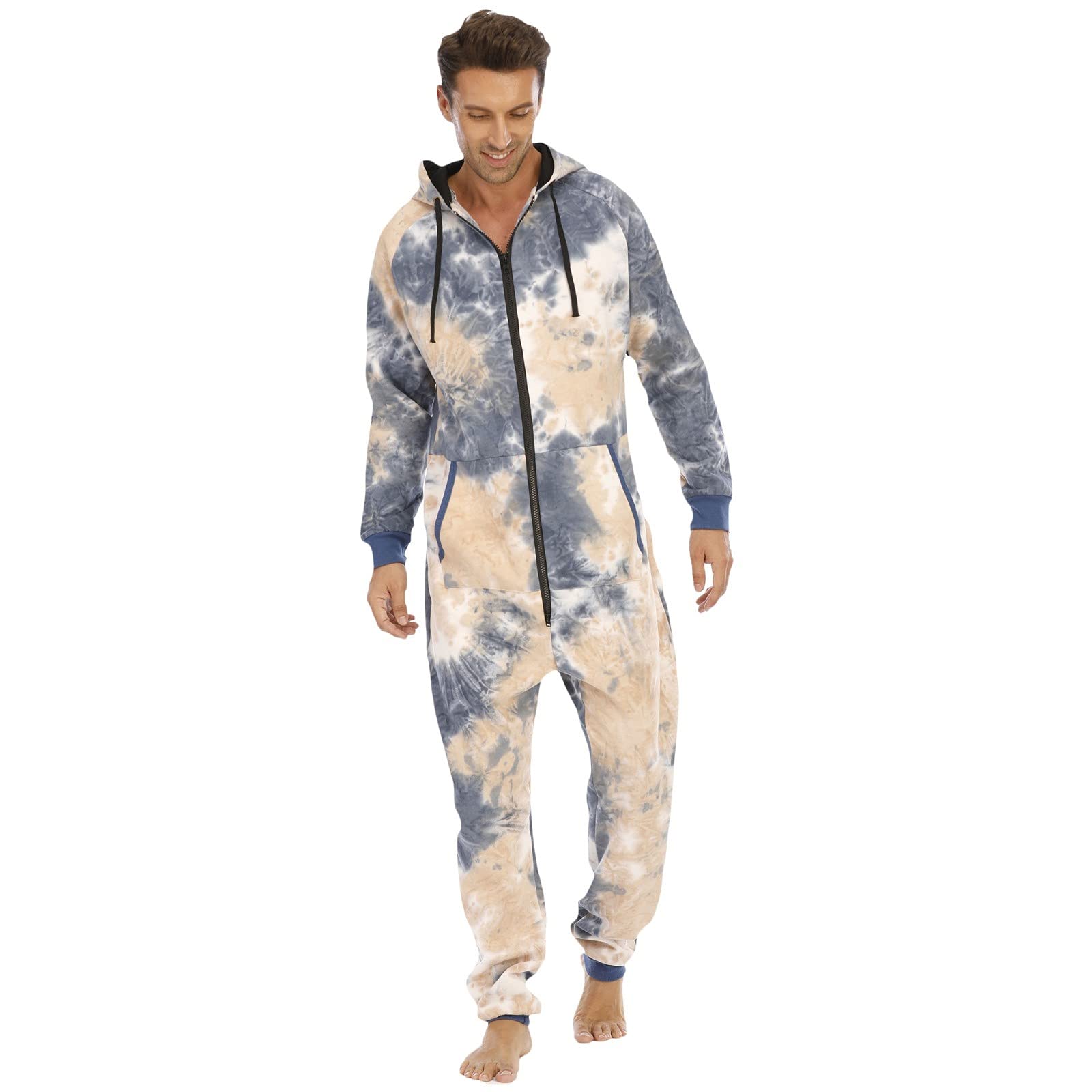 Pijama largo para hombre de algodón, pijama de dos piezas, conjunto de pijama, pantalones y camiseta monocromática para hombre, mullido, pijama de dos piezas, conjunto de ropa de dormir, Blanco, XXL