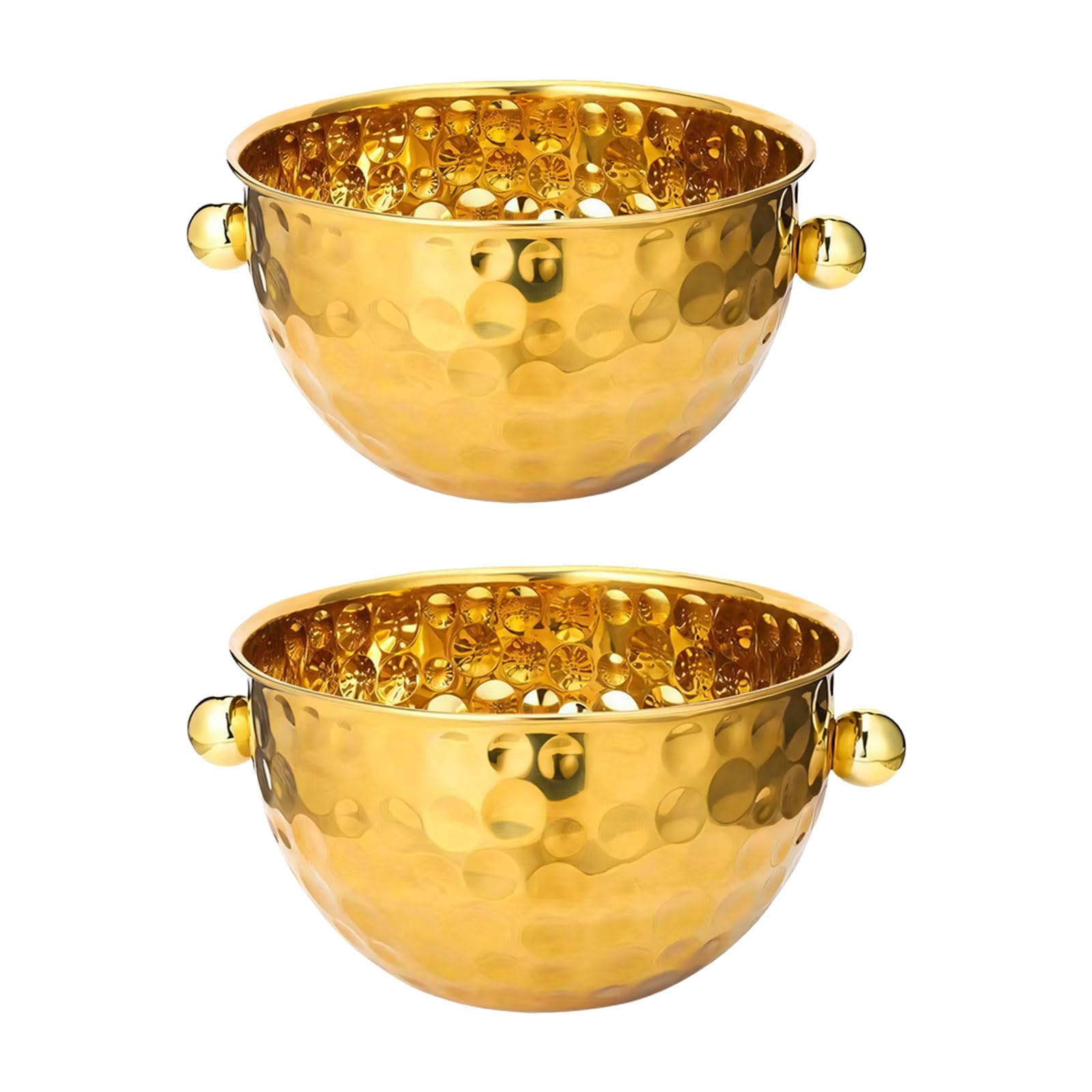 Snorvixre 2Pcs Sturdy Nonrust Steel Ice Buckets Feature Decorative Hammered Pattern and Wide Opening Club Container Twin Wall Container
