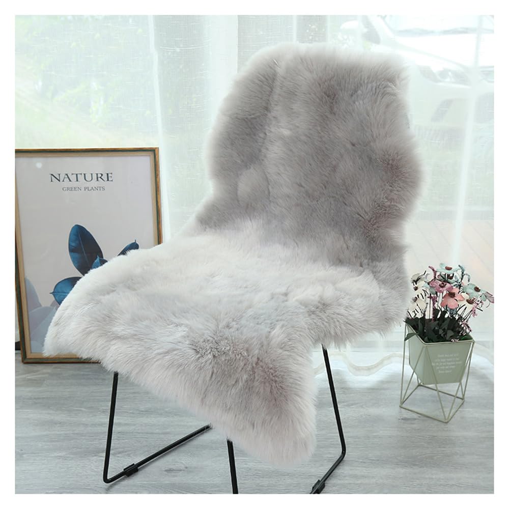 Tapis fausse peau de mouton anti-froid poils longs pour sol et fauteuil