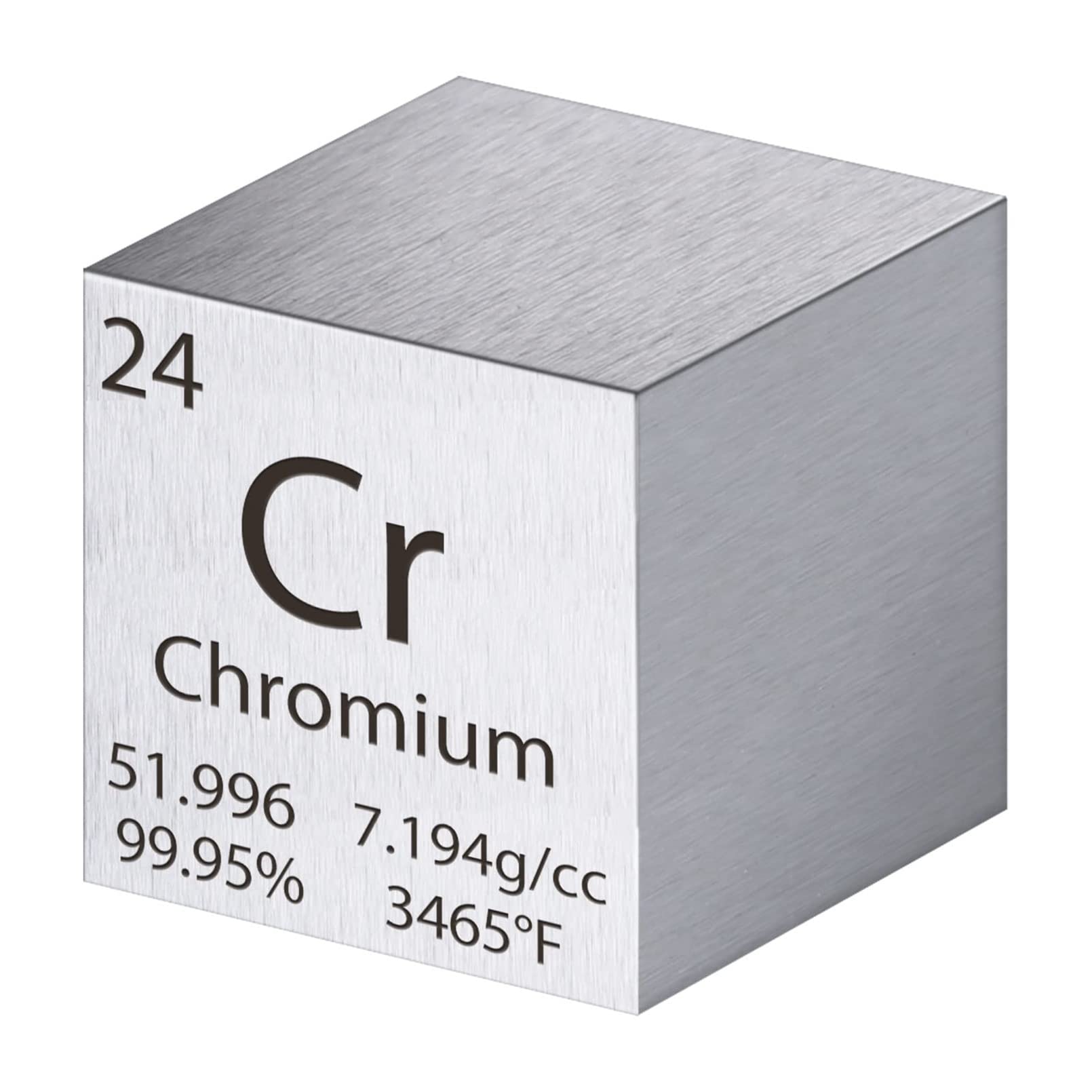 Chromwürfel, 25,4 mm (25,4 mm) – Dichtewürfel aus reinem Metall mit hoher Dichte, für Sammlungen von Elementen, Laborexperimente, Freizeitmaterialien