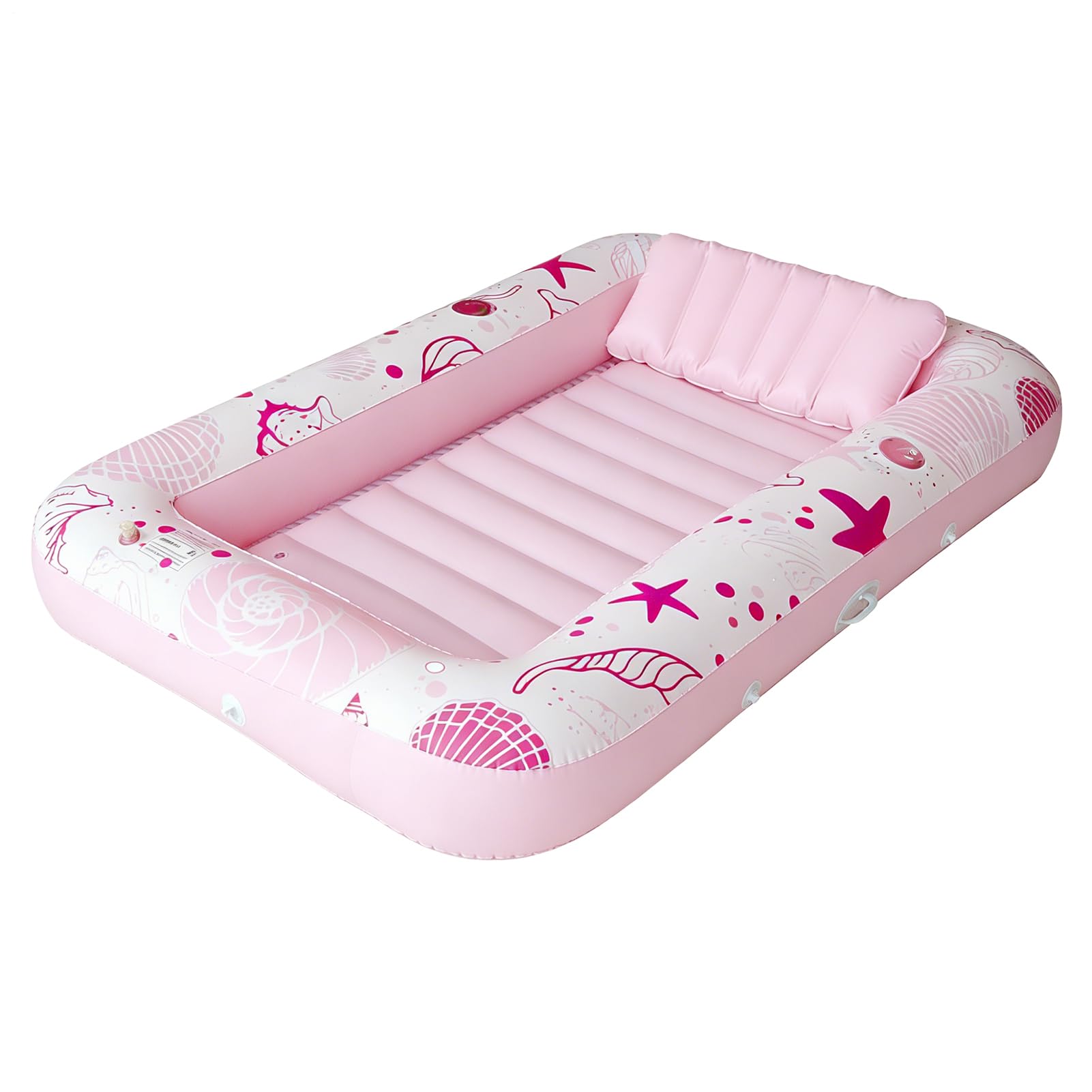 Inflatable Tanning Pool Lounger Float, Ergonomic Headrest Support, 185x115x25cm, Sunbathing Bed Lounge, Tub Raft Floatie, Quick Inflation, For Lake Beach Resorts