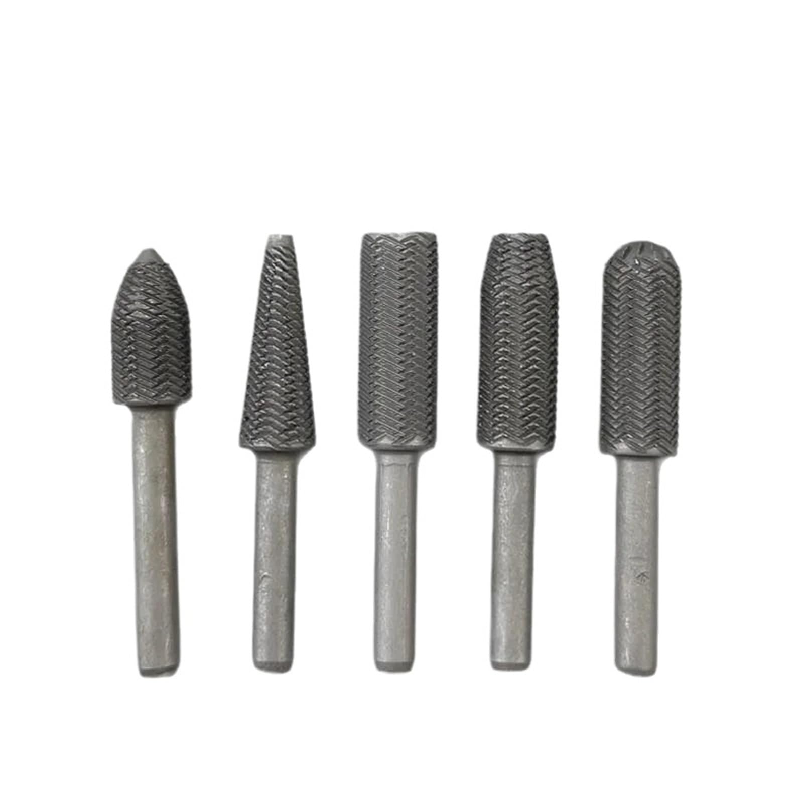 Heavy Duty Rotary File 5pcs Burr Set Cutting, Wood Carving, Rotary Rasp Drill Bit Files for Woodworking, Carpentry, Engrav(Color 01)