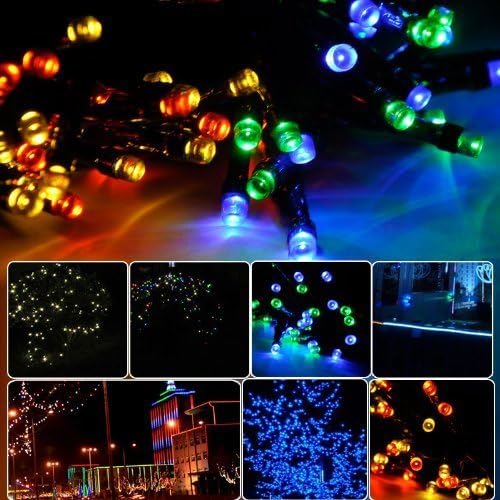 lychee® Solar Powered String Light 55ft 17m 100 LED Solar Fairy Light String for Garden,Outdoor,Home,Christmas Party (17m 100Leds, Multicolor)