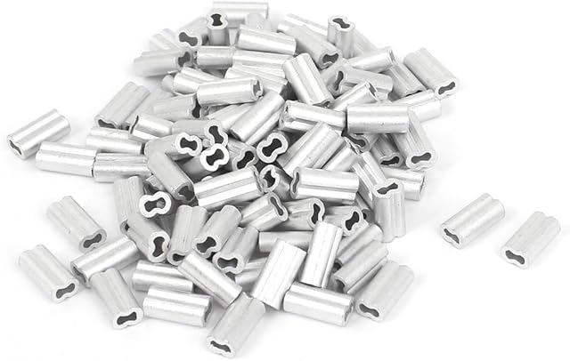 Sourcingmap 1mm Wire Rope Aluminum Sleeves Clip Fittings Cable Crimps 100pcs