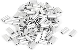 uxcell 1mm Wire Rope Aluminum Sleeves Clip Fittings Cable Crimps 100pcs