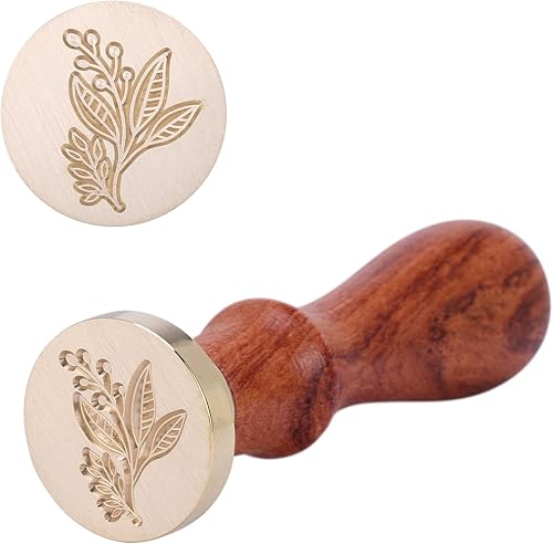 Miniatura 5 de Yoption Sello de cera de reloj de rosa, sello de cera de sellado vintage, cabeza de latón y empuñadura de madera para boda, Navidad, invitaciones,