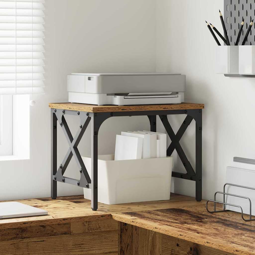 Mangloder - Soporte para impresora de madera reciclada de 40 x 30 x 31 cm con patas ajustables para oficina y hogar, estante de madera resistente con acabado mate, ideal para impresoras