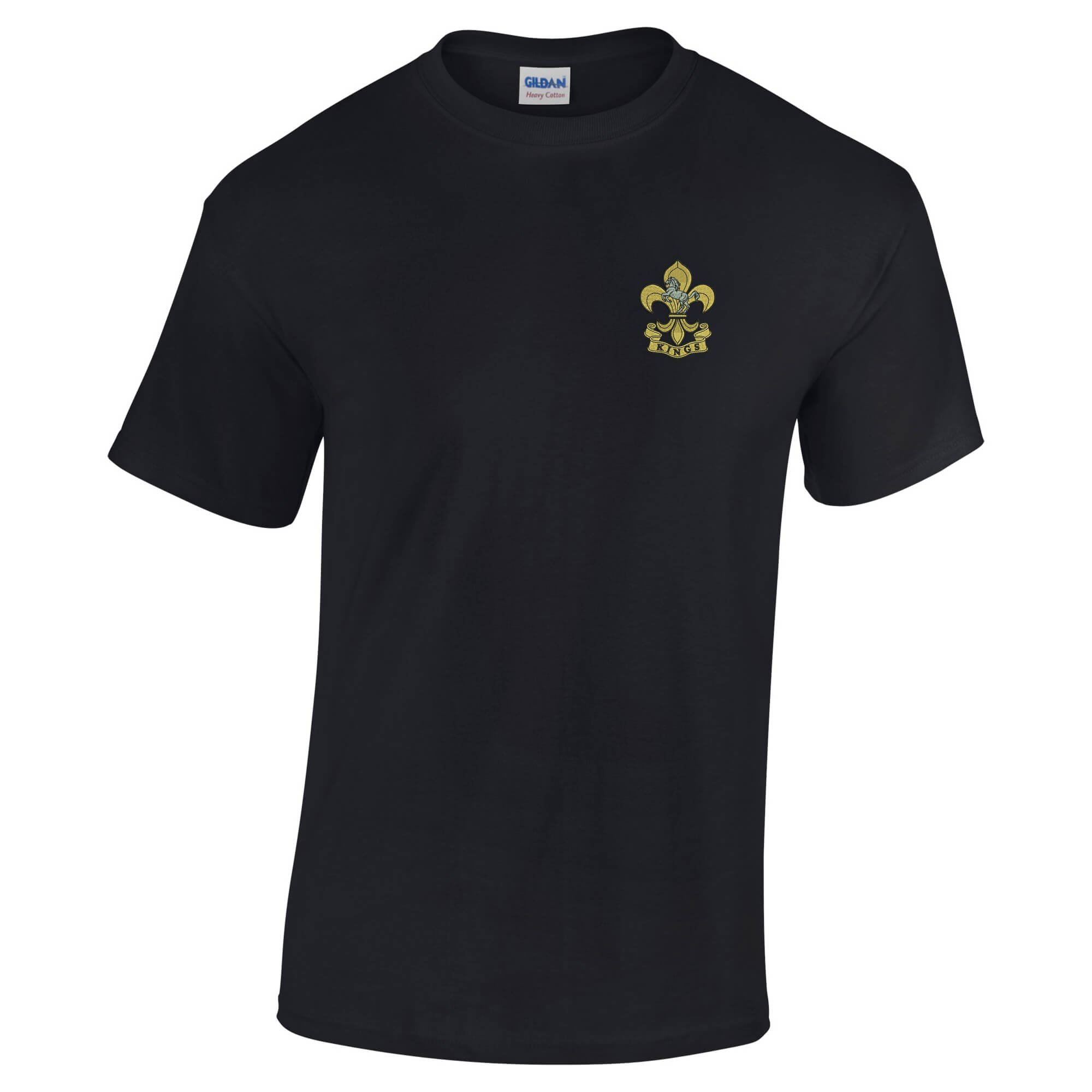 Pineapple Joe's Men's Black King's Regit Embroidered T-Shirt - Large