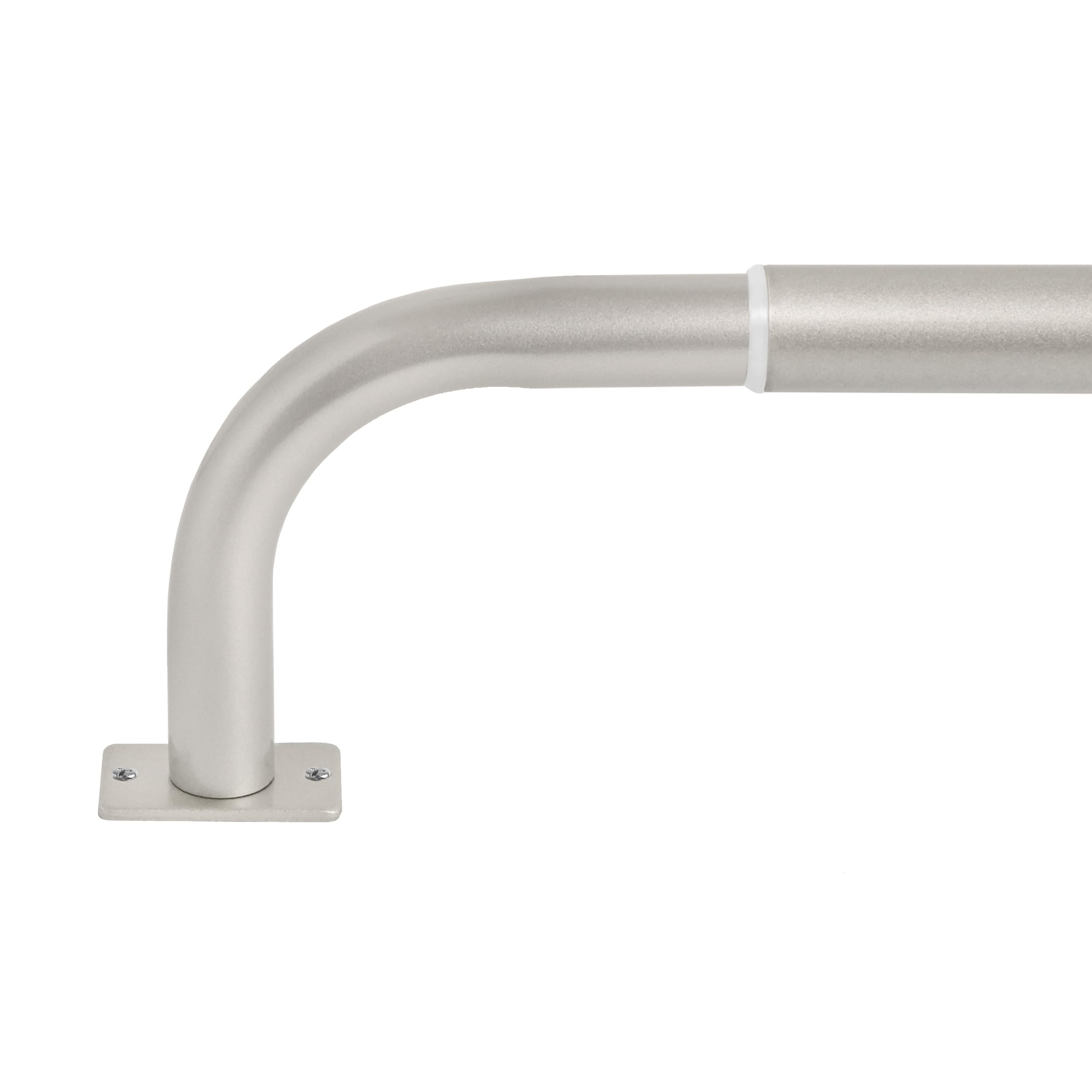 Meriville 1-Inch Diameter Wrap Around Blackout Curtain Rod, 96-Inch to 144-Inch, Pewter Finish