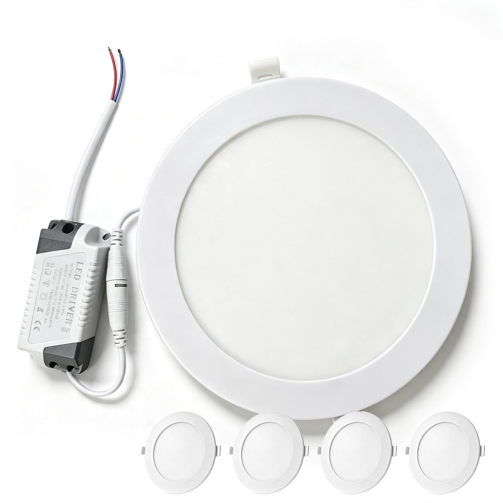 TQQEPOOL Ultra Slim 0.4" Thick LED Recessed Ceiling Light with Junction Box
