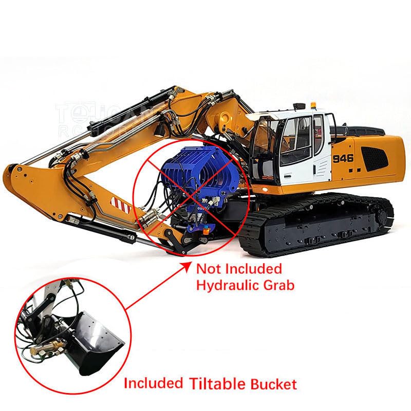 1/14 946-3 10CH Hydraulic Tracked RC Bagger Metall Kippbare Eimer Ripper Motor Servo ESC LESU Baufahrzeug