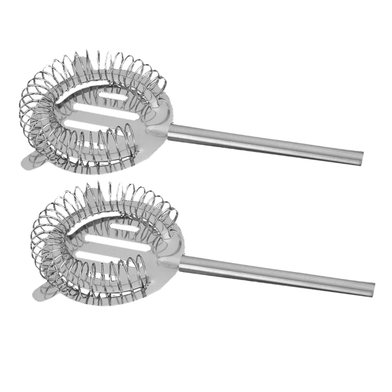 STOBAZA 2Pcs Stainless Steel Cocktail Strainer Solid Handle Drink Strainer for Ice Blocker Bartending Utensils for Mixed Beverages for Home Parties and Professional Bars