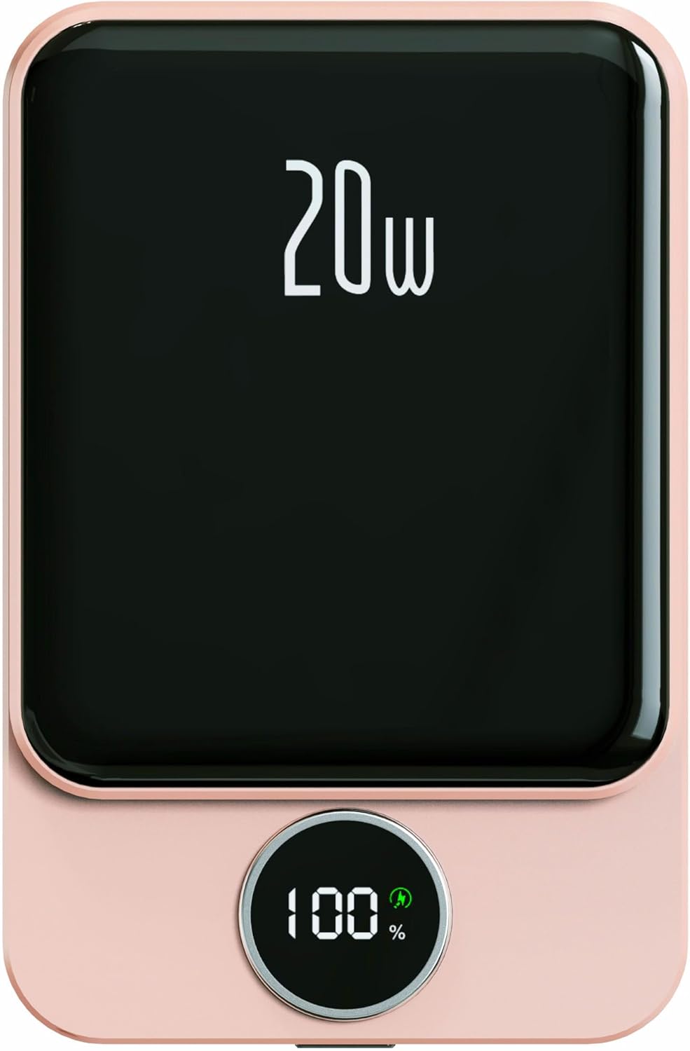 Magnetic Power Bank 10000mAh，20W Fast Charging Portable Charger, Wireless Power Bank with LED Display, Small USB-C Battery Pack with Mag-safe for iPhone 16/15 Plus/Pro/Max,14/13/12 Series,Pink