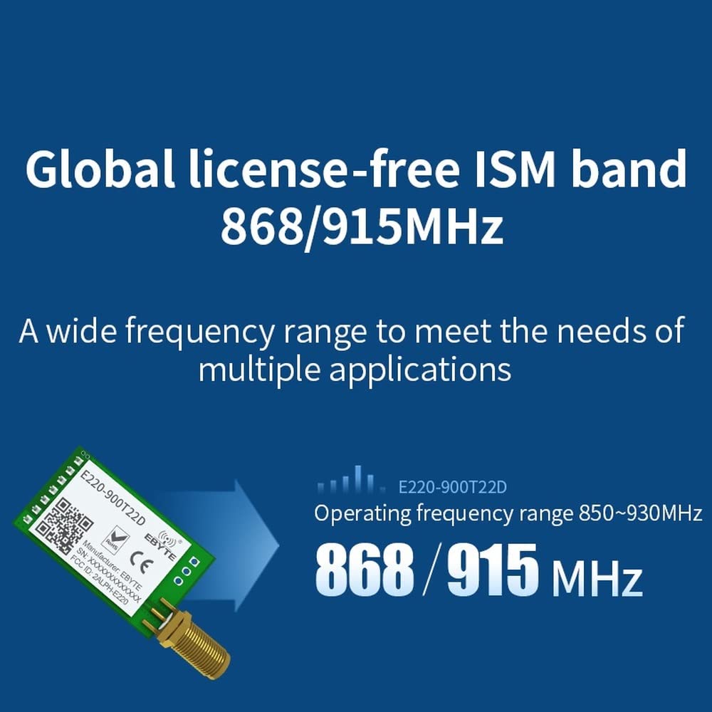 Modulo LoRa 868MHz/915MHz UART - Trasmissione Wireless A Lunga Distanza Con Antenna SMA - Foto 5