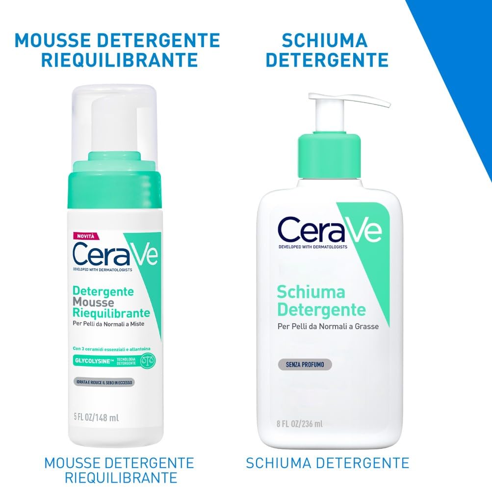 CeraVe Schiuma Detergente, Per Viso e Corpo, Per Pelli da Normali a Grasse, Pelle Libera da Impurità, Barriera Cutanea Rafforzata, Con Ceramidi Essenziali, Acido Ialuronico e Niacinamide, 562 ml