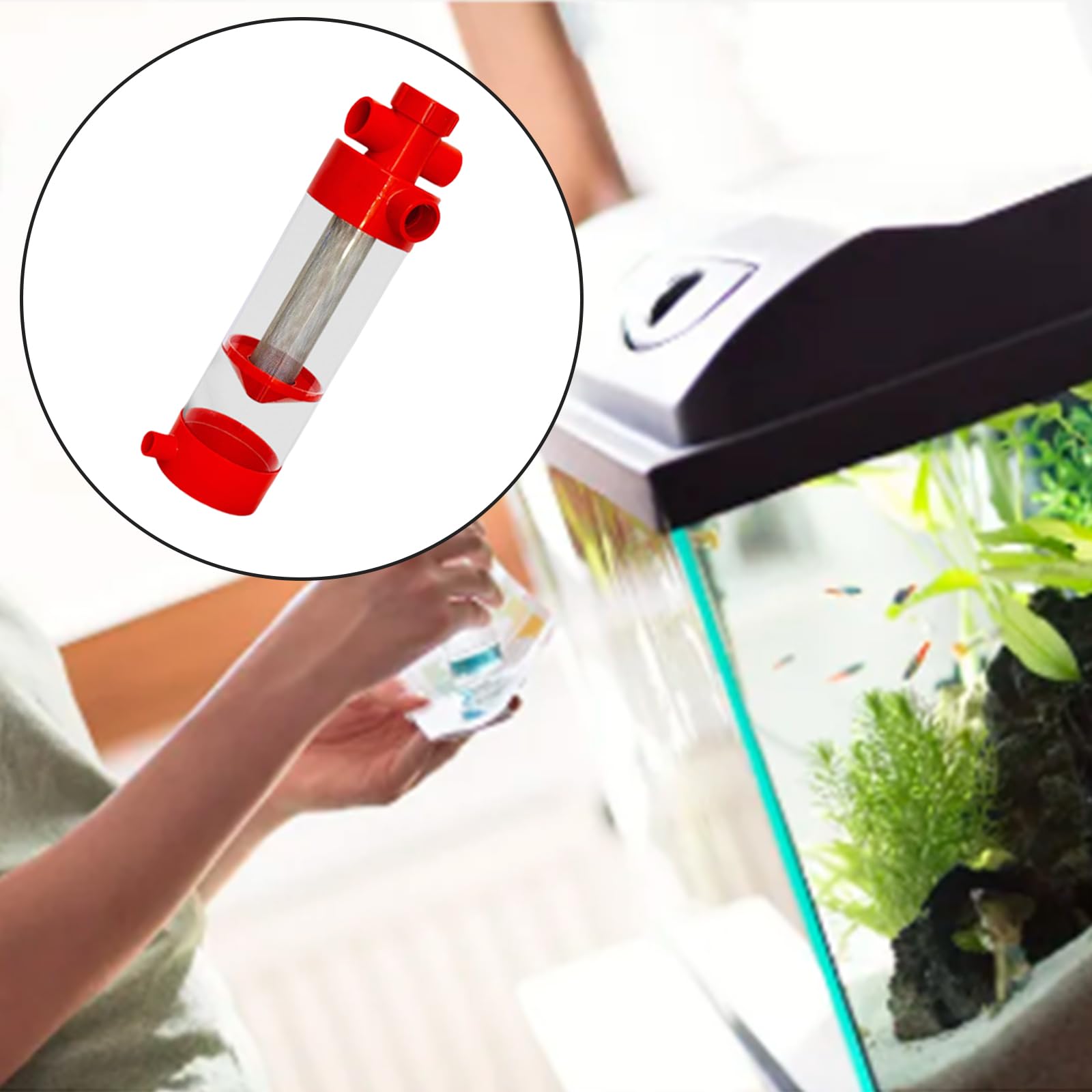 Herramienta de limpieza de acuarios, de acero inoxidable, colector de caca de pescado para tanques de arrecife de agua salada, cría, estanques, terrarios y hábitats, herramienta separadora de