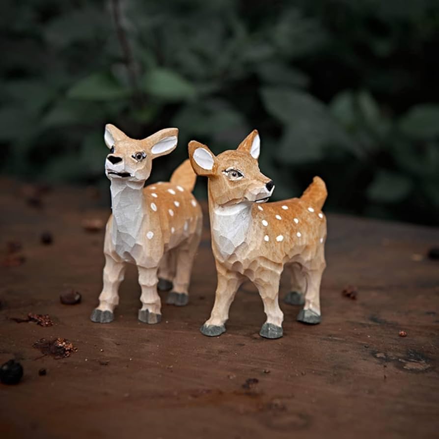 シカ　鹿　木彫　彫像　オブジェ　置物　インテリア　工芸品　美術品　A3013 Amazon.co.jp: 可愛い置物 鹿 フィギュア ミニチュア おもしろい