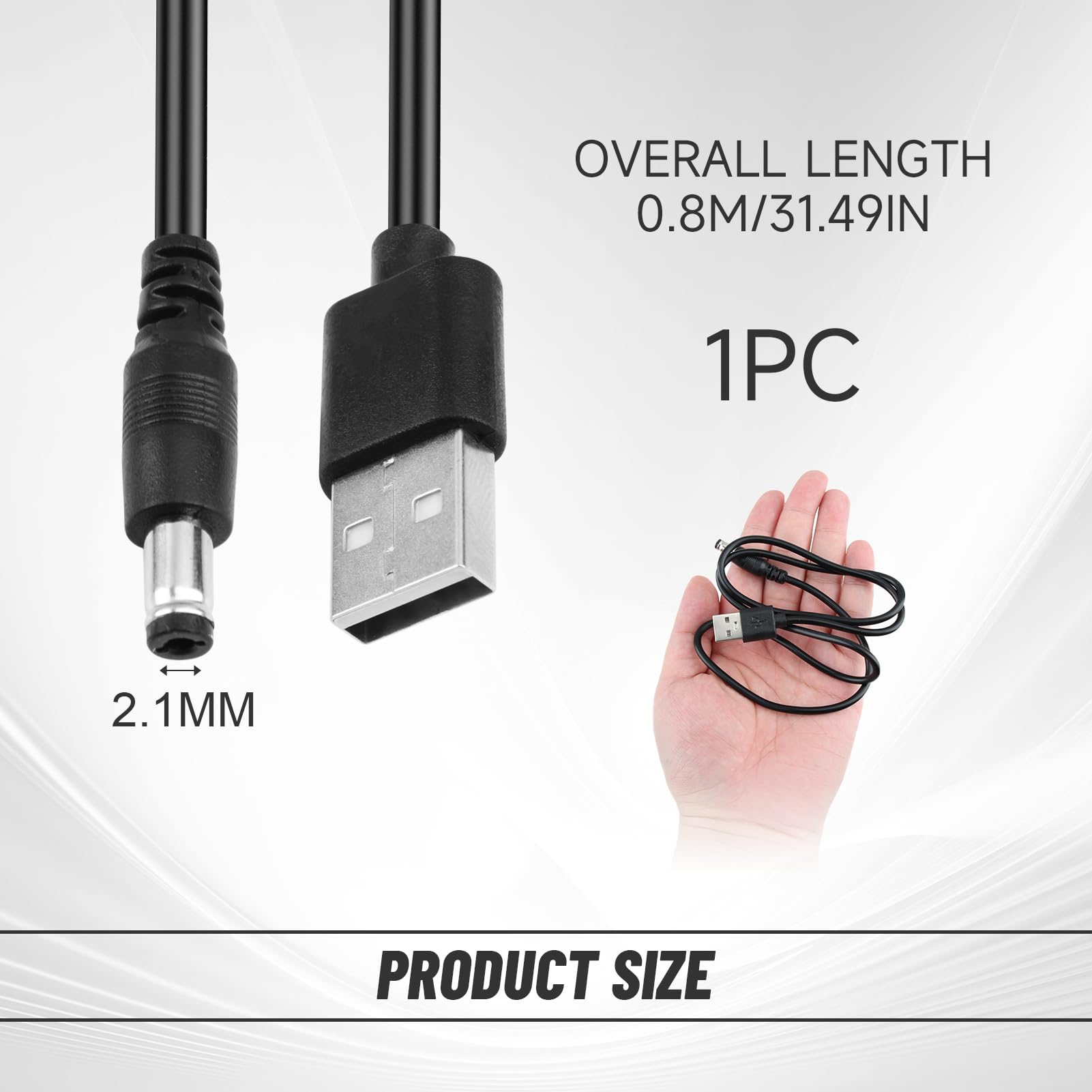 JZK Cavo USB DC universale 5,5 x 2,1 mm con 11 diversi adattatori di alimentazione DC, adattatore DC a USB, set di connettori DC compatibile con laptop, caricabatterie, router, dispositivi LED