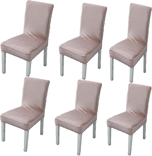 Miniatura 9 de Juego de 6 fundas para sillas de comedor, de terciopelo suave, extraíbles, lujosas, gruesas, para comedor, hotel, ceremonia (vino tinto 6)