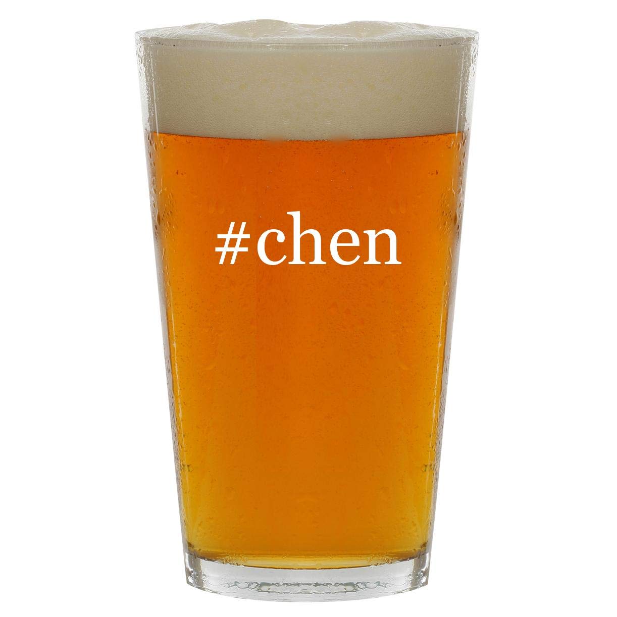 #chen - 16oz Hashtag Clear Glass Beer Pint Glass