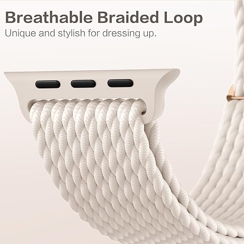 Miniatura 3 de Correa elástica trenzada Solo Loop compatible con Apple Watch Band de 1.575 pulgadas, 1.614 pulgadas, 1.496 pulgadas, 1.654 pulgadas, 1.732