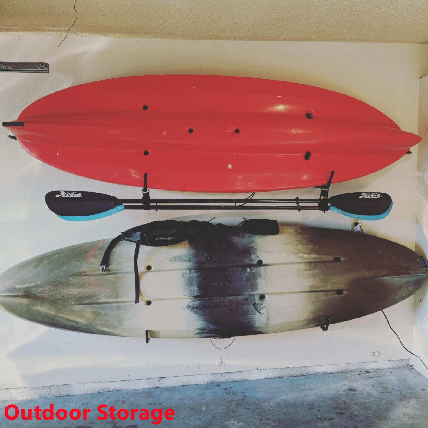 Ganchos de almacenamiento de kayak para interiores de garaje, 38.8 cm, colgador montado en la pared, tabla de surf, snowboard (38.8 cm)