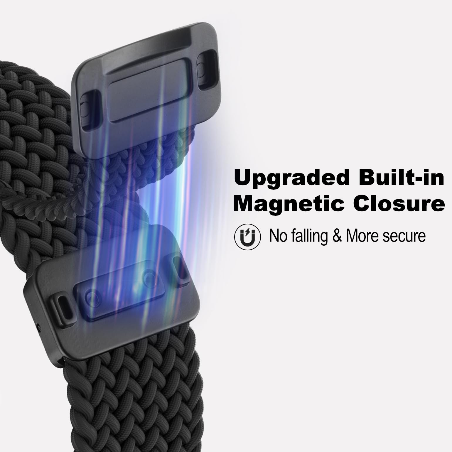 Bracelet de montre magnétique en nylon tressé de 22 mm compatible avec Amazfit Bip 6/Amazfit Bip 5, bracelet de rechange doux et respirant pour Amazfit Helio & GTR 4/3 Pro/3/2/2e/47 mm, homme et