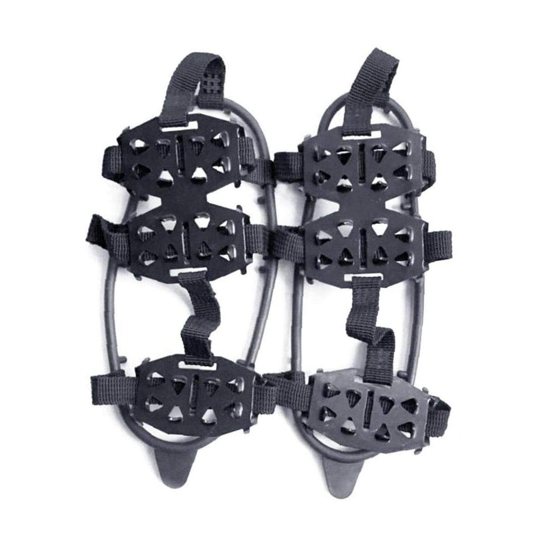 Chaussure Boot Crampons Snow Ice Traction Shoe 24 Dents Snow Antidérapant Crampons Noir M Size Couvre-Chaussures 1 Paire