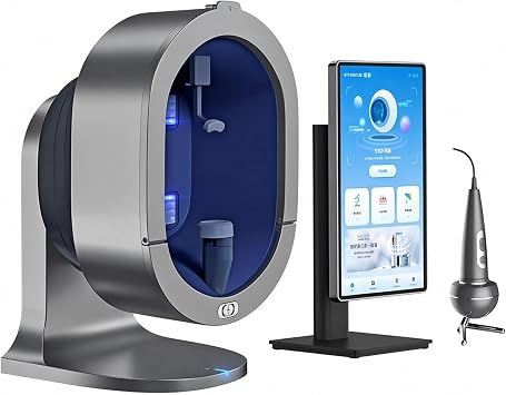 AI Skin Analyzer Machine, 8 Spectra Facial Analysis Device with Scalp and Skin Care Analysis System, Smart Beauty Technology Tool for Face and Personal Care
