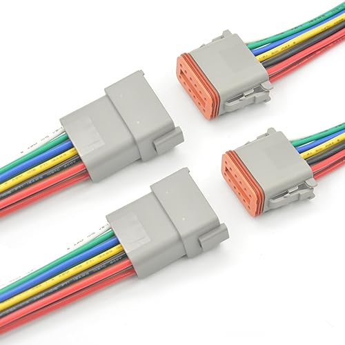 Miniatura 9 de Deutsch DT Conector de 6 Pines, 6 Vías, Conector Eléctrico Automotriz Impermeable, Clavija Macho y Hembra, Arnés de Cableado con Cable de 16AWG,