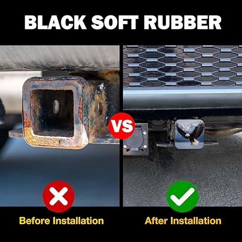 Miniatura 5 de Cubierta de enganche de águila calva para invierno, con diseño de águila americana, río, nieve, montaña, cubierta de goma para remolque, cubierta de