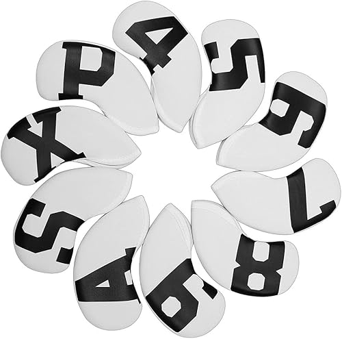 Big Number - Juego de fundas de neopreno para palos de golf, fundas para cabeza de club, cubierta protectora de hierro con cuña para Callaway, Ping,
